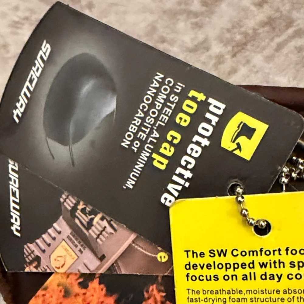 Men's Brown Leather work Boots - Picture 3 of 12